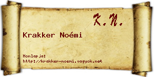 Krakker Noémi névjegykártya